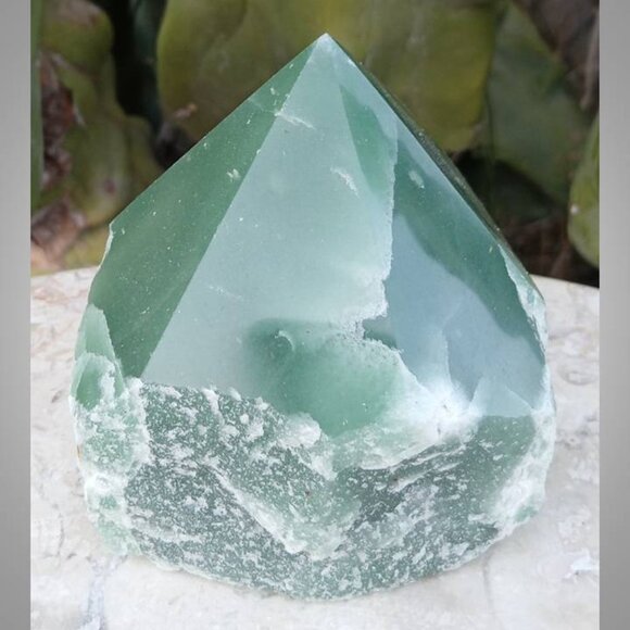 green AVENTURINE crystal rock mineral point : calmness PROSPERITY chakra 02 - Picture 4 of 6